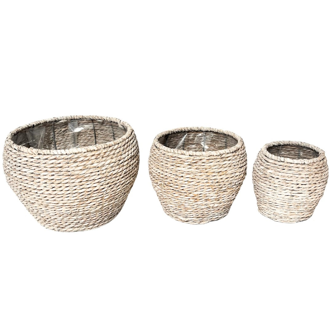 Tapered Hand-Woven Wicker Basket